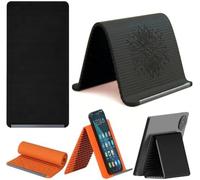 Yelschwa Flexible Foldable Silicone Phone Holder, Adjustable Multi-Angle Phone Stand for Desk, Universal For Phone/Tablet/Laptop, Portable Non-Slip Desktop Mount for Travel Work Home Use (Black-a)