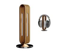 Yelschwa Headphone Stand Holder for Desk U-Shaped Arc Design Non-Slip Aluminum Alloy Base Wood Gaming Headset Bracket Desk Gaming Headset Station for Over Ear (Gray)