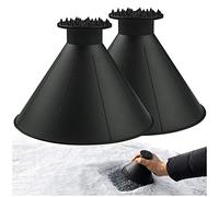 Yelschwa Magical Ice Scrapers for Car Windshield - 2 Pack Cone Magic Car Ice Scraper with Funnel, Round Snow Scraper Black for Car SUVs and Small Trucks