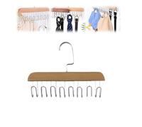 Yelschwa Non Slip Coat Rack With 8 Hooks Belt Hanger For Closet Tank Top Bra Hanger Tie Hanger Belt Organizer Closet Accessories Multifunctional Hooks Belt Rack Sturdy Wood (Natural)