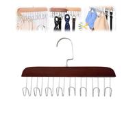 Yelschwa Non Slip Coat Rack With 8 Hooks Belt Hanger For Closet Tank Top Bra Hanger Tie Hanger Belt Organizer Closet Accessories Multifunctional Hooks Belt Rack Sturdy Wood (Dark Brown)
