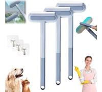 Pet Hair Remover Pet Hair Cleaning Brush With Squeegee Dog Cat Hair Removal Brush Tool Bidirectional Brush Head Extended Handle Reusable Fur Broom Couch Carpet Gifts For Pet Enthusiasts (3PCS)