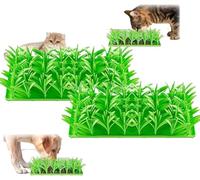Yelschwa Silicone Grass Mat For Cats Dogs Foraging Mat For Cats | Cat Grass Mat For Indoor Cats Cat Slow Feeder Food Mat For Kitten Anti-Gulping Healthy Eating Diet (2PCS)