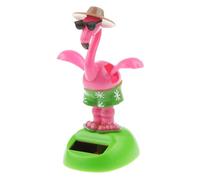 Yelschwa Solar Powered Car Toy Dancing Dolls Flamingo Car Ornament Car Dashboard Bobble Head Decoration For Car Home Office Decor Kids Toys Gifts (1 PCS)