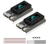 YELUFT 2 Pack Pre-Soldered ESP32 LoRa V4 Development Board with 915MHz LoRa Antenna, Integrated WiFi Bluetooth SX1262 0.96-inch OLED Display Type C Interface for Meshtastic Arduino