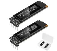 YELUFT 2 Pieces Pre-Soldered 0.91 Inch I2C OLED Display Module 128 x 32 Pixel IIC Arduino Display with Protective Case for Arduino/Raspberry Pi/ESP32