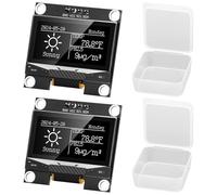 YELUFT 2pcs Pre-Soldered 1.3 Inch I2C OLED Display Module 128 x 64 Pixel SSD1306 Driver Self-Luminous Display Board with Protective Case for Arduino/Raspberry Pi/ESP32