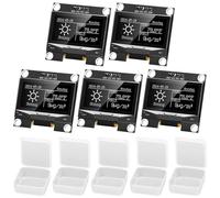 YELUFT 5pcs Pre-Soldered 1.3 Inch I2C OLED Display Module 128 x 64 Pixel SSD1306 Driver Self-Luminous Display Board with Protective Case for Arduino/Raspberry Pi/ESP32