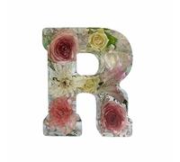 Yeluptu Floral Resin Night Light, Pressed Flower Resin Letters with LED Light for Mother, DIY Mothers Day Gifts from Kids (R)