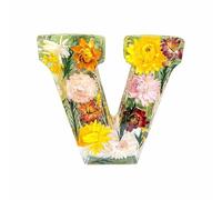 Yeluptu Floral Resin Night Light, Pressed Flower Resin Letters with LED Light for Mother, DIY Mothers Day Gifts from Kids (V)