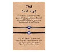 YELUWA 2 Pcs Black Evil Eye Bracelet for Women Men Good Luck Jewelry Nazar Kabbalah Protection Couple Friendship Family Ojo Turco Strings Lucky Charm Gifts for Birthday