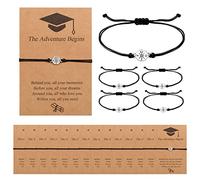 YELUWA 20 Pcs Graduation Gifts, 2026 College Master Doctor High School Graduation Adjustable Bracelet The Adventure Begins Compass Bracelet for Classmate Friend Son Daughter Girls