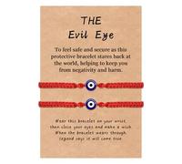 YELUWA 2Pcs Red Evil Eye Bracelet for Women Men Good Luck Jewelry Nazar Kabbalah Protection Friendship Family Ojo Turco Couple Red Strings of Fade Lucky Charm Gifts for Birthday