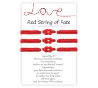 YELUWA 3 Pcs Kabbalah Knots Red String Bracelet for Women Protection Good Luck Kabbalah Thread Handmade String Adjustable Bracelets for Men Family Friends Friendship Birthday Gifts for Women Men