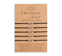 YELUWA 5 Pcs Friendship Knot Infinity Bracelets for Best Friends Bestie Women Teen Girl Sister BFF Bridesmaid Daughter Forever Distance Matching Adjustable Handmade Birthday Wedding Party Gift
