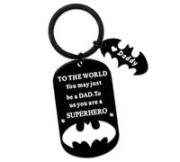 YELUWA Fathers Day Keychain, Batman Keychain Gifts for Men | Father's Day Birthday Gift for Daddy Dad Papa Step Dad in Law Husband from Daughter Son Wife