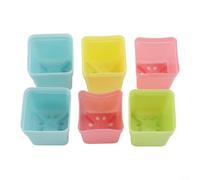 Yelvera 10pcs for Mini Square Flower Pots with Drainage Holes Plastic Succulent Trays Colorful Mix Planters for Indoor Outdoor Home Office DIY Decor 5cm Height 4.5cm Base(2)