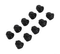 Yelvera 10Pcs Round Rocker Switch SPST ON Off Power Button 6 Amp 250 Volt AC 2 Pin Suitable For Cars And Electronic Devices