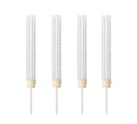 Yelvera 4PC Plastic Moss Poles Support for Indoor Plant Climbing Vines White Sturdy Soil Insert Vertical Growth Decorative Upright Gardening Pole for Potted Home Decor(B 11.2 inch)