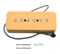 Yelvera Alnico 2 P90 Soapbar Pickup For Standard P90 Routings With Adjustable Pole Pieces Wax Potted Coils And Classic Tone Profile(Yellow Bridge)