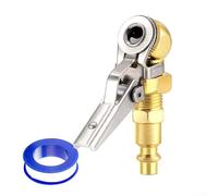 Yelvera Brass Ball Inflator Valve Connector With 1/4 Inch FNPT Thread For Consistent Air Flow During Tire Inflation Operations(1set)