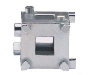 Yelvera Carbon Steel Rear Disc Brake Caliper Piston Rewind Tool Cube Shape Wind Back Device 3/8 Inch Drive Compatible With Ratchet Extension Rod For Vehicle Brake Pad Replacement Silver Color