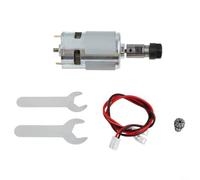 Yelvera CNC 775 Spindle Motor DC 12V-24V Powerful Electric Motor Double Ball Bearing High Speed 20000RPM Compact Design Silver 120x40mm For CNC Milling Engraving Cutting Machine