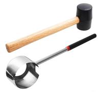 Yelvera Coconut Opener Hammer, Stainless Steel For Young Coconut Cracking With Ergonomic Handle, Coco Jack Opener Kit with Rubber Mallet For Home Or Commercial Us