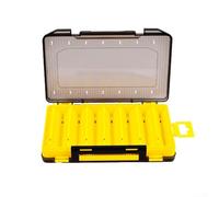 Yelvera Double Layer Portable Tackle Box For Fishing Lures Hooks And Small Accessories With Sturdy Buckles And Carry Handle For On-the-Water Use(yellow)