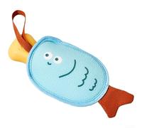 Yelvera Foaming Net Pouch In Fish Shape For Daily Bathing With Dual-Sided Functionality To Lather Soap And Exfoliate Skin(Blue)