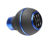 Yelvera Manual Transmission Gear Shift Knob with 5 Speeds, Aluminum Alloy and Leather Design, Compatible with Manual Cars Without Button Transmissions (5 Speed Blue)