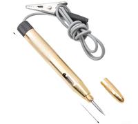 Yelvera Portable Automotive Voltage Tester Pen With LED Digital Display For 6V 12V 24V DC AC Circuit Analysis In Field Repairs(Copper)