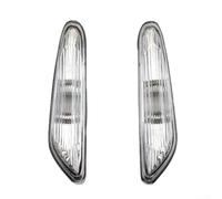 Yelvera Side Marker Light Pair for BMW E46 E60 E61 E83 3 5 X3 Series Front Left Right Turn Signal 12V No Bulbs Grey White ABS PC Clear Lens(White)
