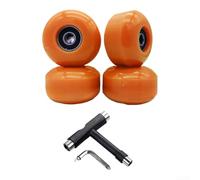 Yelvera Skateboard Wheel Set 4 Pieces 52x32mm 95A PU Wheels With ABEC 9 Bearings For Cruising And Double Kicktail Boards(N)