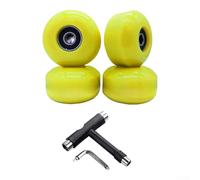 Yelvera Skateboard Wheel Set 4 Pieces 52x32mm 95A PU Wheels With ABEC 9 Bearings For Cruising And Double Kicktail Boards(K)