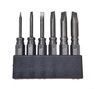 Yelvera Slotted Screwdriver Bit Set 6pcs For Impact Driver, Includes Sl2 To Sl6 Sizes, Optional Lengths 50mm 75mm 100mm 150mm, Metal Construction(50mm)