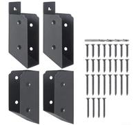 Yelvera Stainless Steel Deck Railing Connector for 2x4 Wood Multi Angle Flat 25 30 35 Degree Concealed Bracket with Screws and Drill Bit for Outdoor Stairs and Fences Black 12x11x6cm(25°)