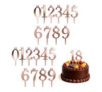 Yelvera Stainless Steel Number Candle Holders 20 Pack Includes All Digits 0-9 With PP Storage Box For Cake Decorating At Any Celebration(Rose Gold)