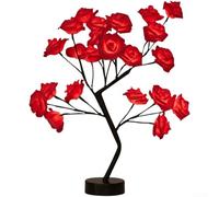 Yelvera USB Night Light With Rose Design For Bedroom Table Use, Neutral Aesthetic Compatible With Various Interiors(Red)