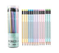 Yelvornic 30 PCS HB Pencils, Pre-Sharpened Triangular Pencils with Eraser for Kids Writing and Drawing, 5 Colors