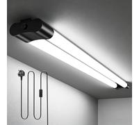 Yelyee LED Batten Light 4ft 6500K Daylight LED Garage T8 Tube Lighting | Plug in Strip Light for Shed Kitchen Loft Wall Office Workshop 40W 115cm