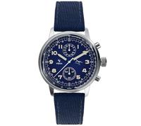 YEMA Flygraf Air Force Mechanical Chronograph Quartz Hybrid Steel Men's Watch, Black, Strap