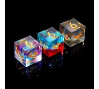 YEMEKO 3Pcs 3Color D6 Liquid Core DND Dice Set with 3Color, 6 Sided Dice 16mm Handmade DND Dice Quicksand Ball for Dungeons and Dragons