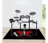 Yemeli Drum Rug, Non-Slip Soundproof Carpet, Professional Rectangle Electronic Jazz Drum Kit Mat - H-140 x 120 cm