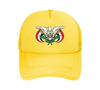 Yemen Arab Republic National Flag Polyester Mesh Caps: Select Baseball/Trucker/Dad Hats | Upf50+ Adjustable Outdoor Sports Yellow