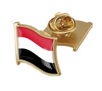 Yemen Flag Brooch - Simple Retro Geometry Flag Print Badge Pin For Patriotic Men Women Personality Badge Button Collar Pin For Jackets Shirts Backpacks