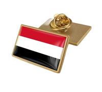 Yemen Flag Brooch - Simple Retro Geometry Flag Print Badge Pin For Patriotic Men Women Personality Badge Button Collar Pin For Jackets Shirts Backpacks Rectangle