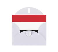 Yemeni flag Pearlescent Greeting Cards - Horizontal All Occasion Cards with Envelopes, Elegant Shimmer Card for Birthday, Christmas, Blank Inside