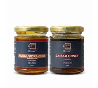 Yemeni Royal Sidr Honey & Samar Honey Bundle (2 × 200g) - Unfiltered, Unheated, Pure & Raw Honey - Glass Jar Luxury Honey Set from Yemen