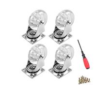 YeMI 2 Inch Swivel Caster Wheel Furniture Wheels 4 Pack, Polyurethane Rubber Castor with Top Plate Heavy Duty No Brake (500 Lbs Load,Screws Included)